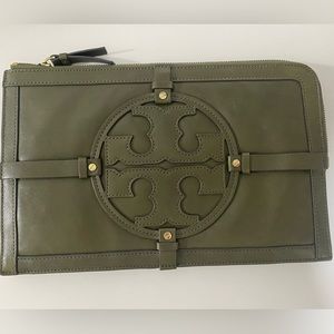 Tory Burch Leather Zip Clutch